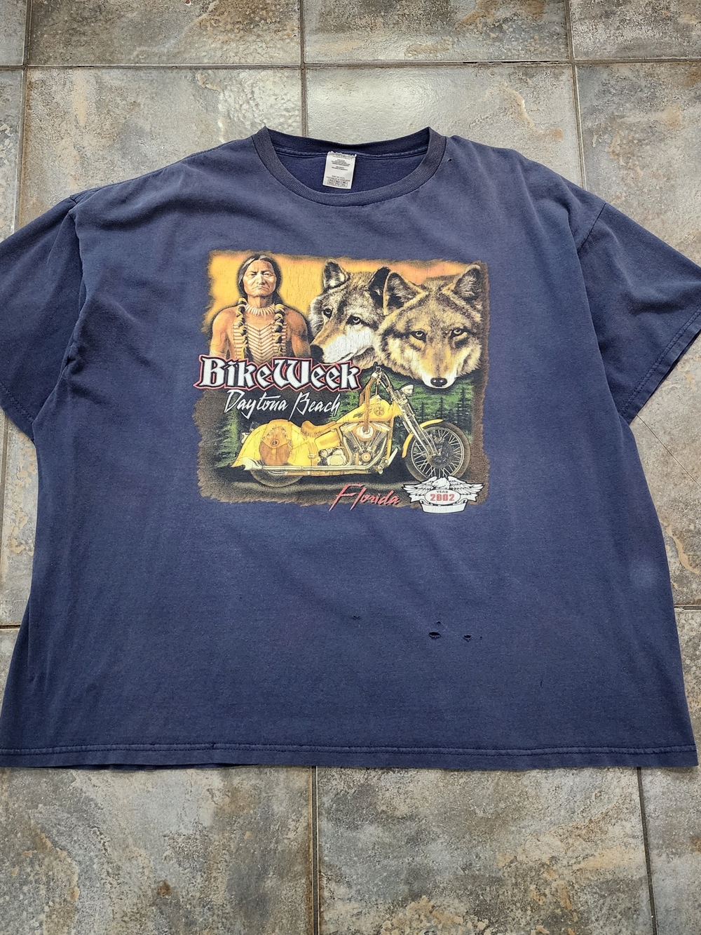 Vintage 2002 Daytona Beach Bike Week Men's 2XL Florida Motorcycle Rally T Shirt